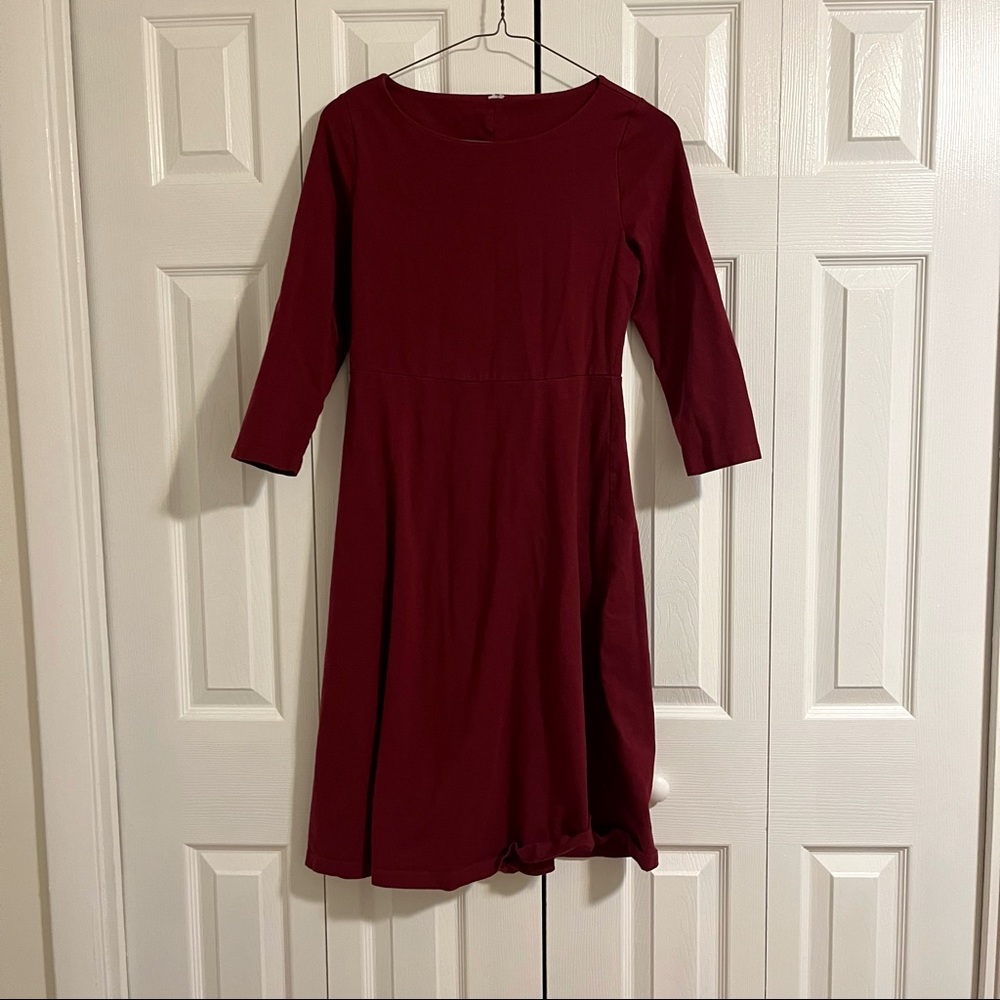 maroon fit & flare dress